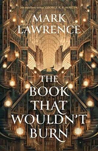 The front cover for the Book That Wouldn't Burn by Marl Lawrence