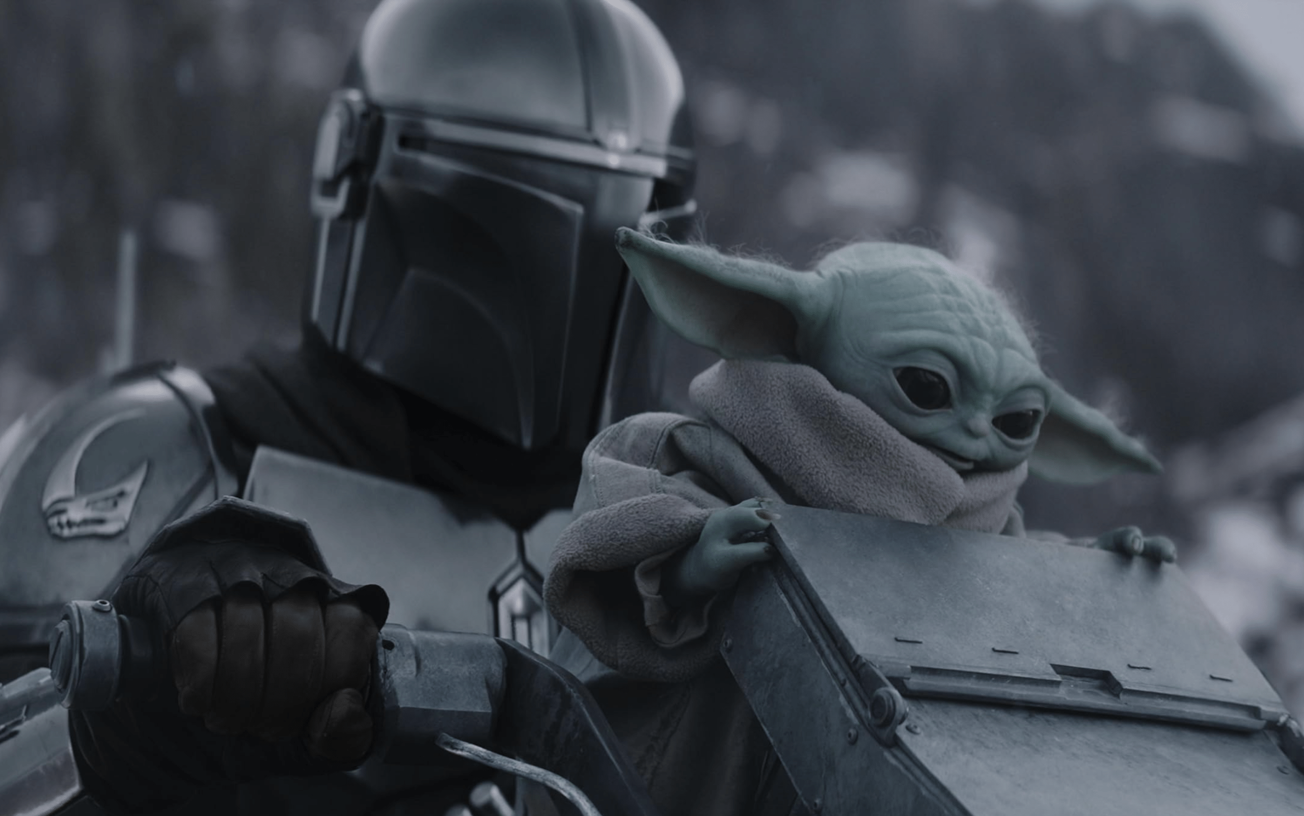 A scene from The Mandalorian and Grogu