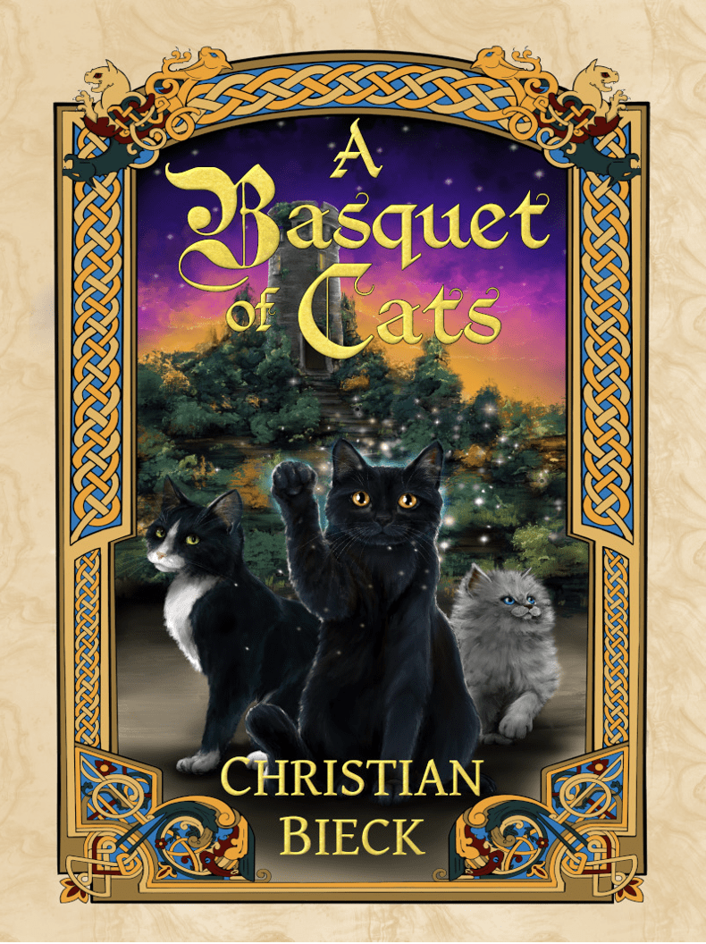 The book cover for A Basquet of Cats by Christian Bieck