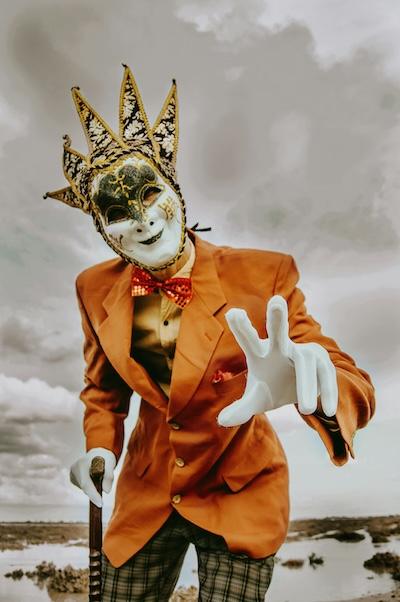 A person in carnivale dress