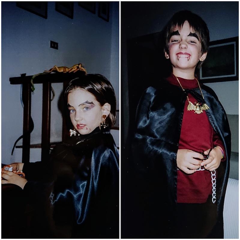 Greta Colombani as a child, dressed as a vampire
