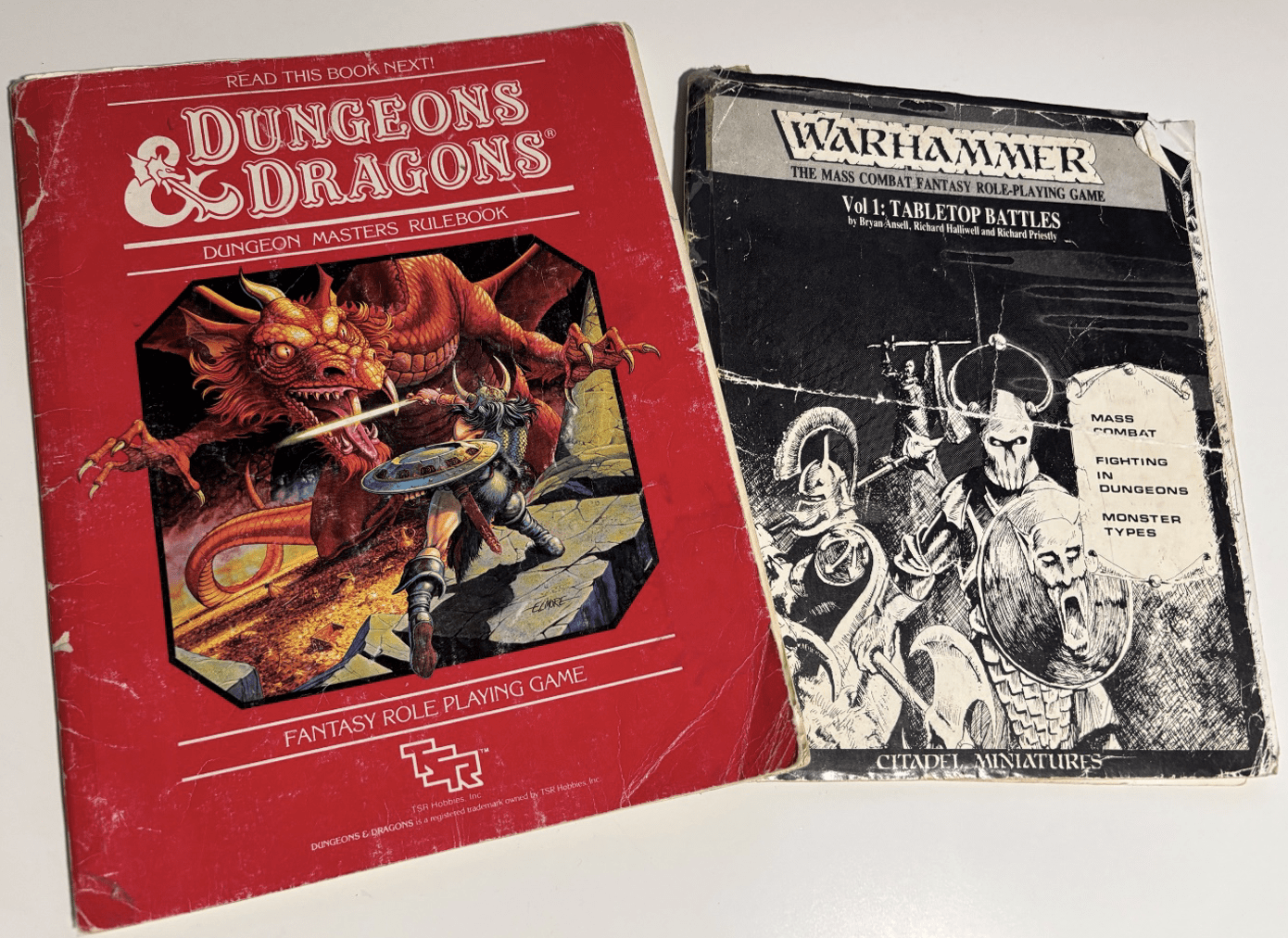 Old copies of roleplaying game guide books