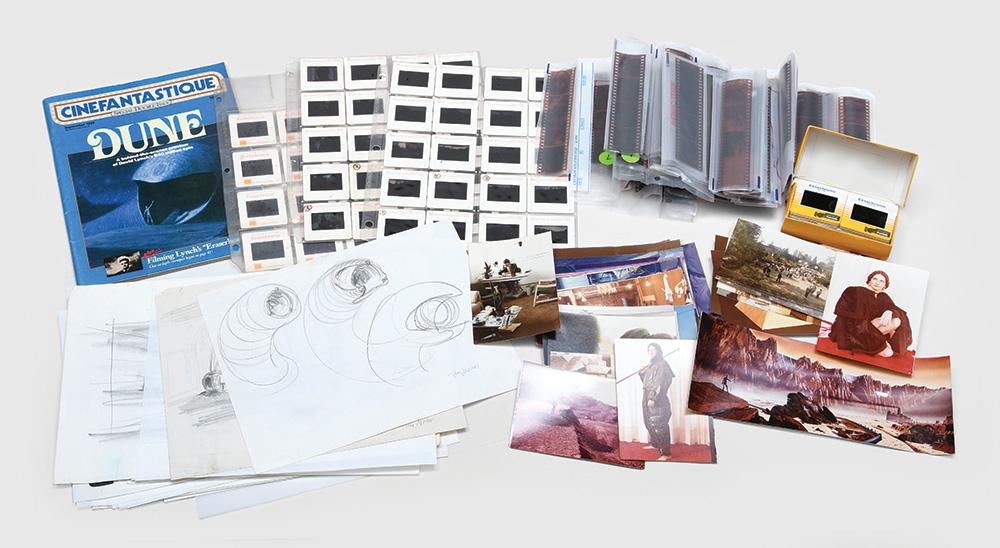Showcase of slides, negatives, magazines, drawings and photographs from the making of David Lynch's Dune