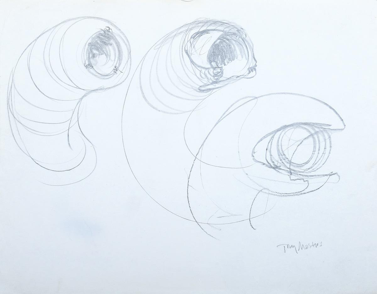Drawings of Sandworms from David Lynch's Dune