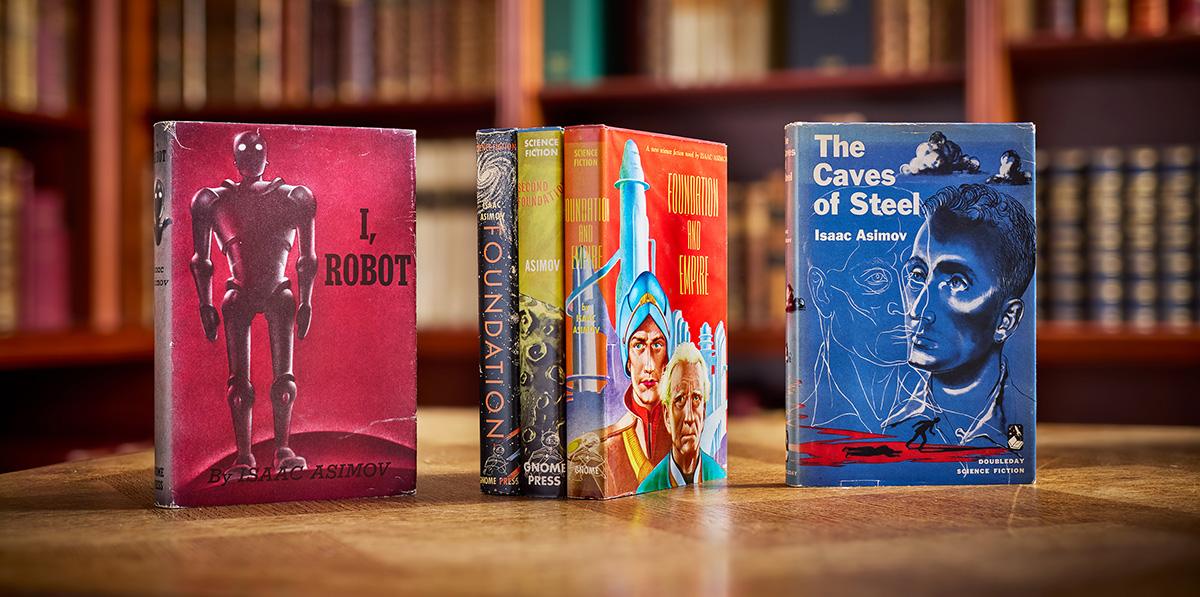 First editions of a range of Isaac Asimov novels