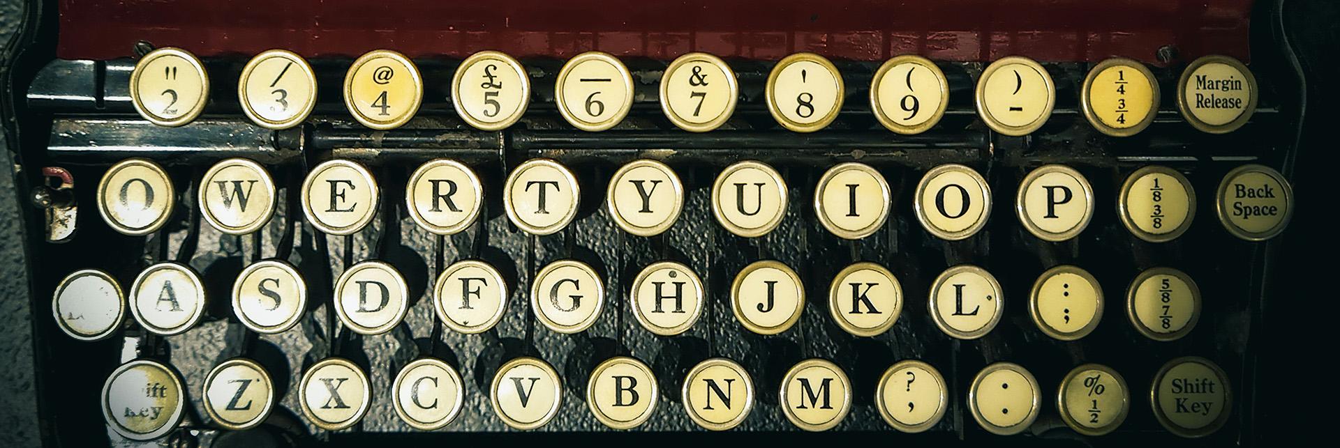 Close up on the keys of a typewriter