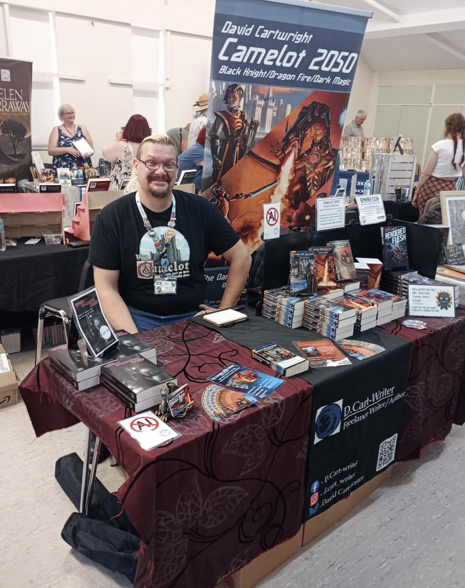 David Cartwright at his book stall