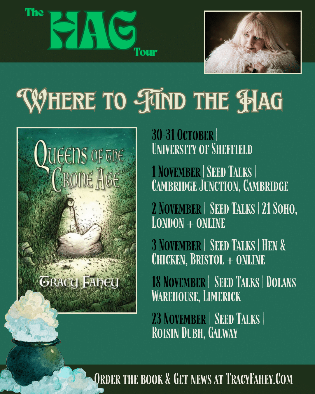 A graphic for the Hag Tour by Tracy Fahey