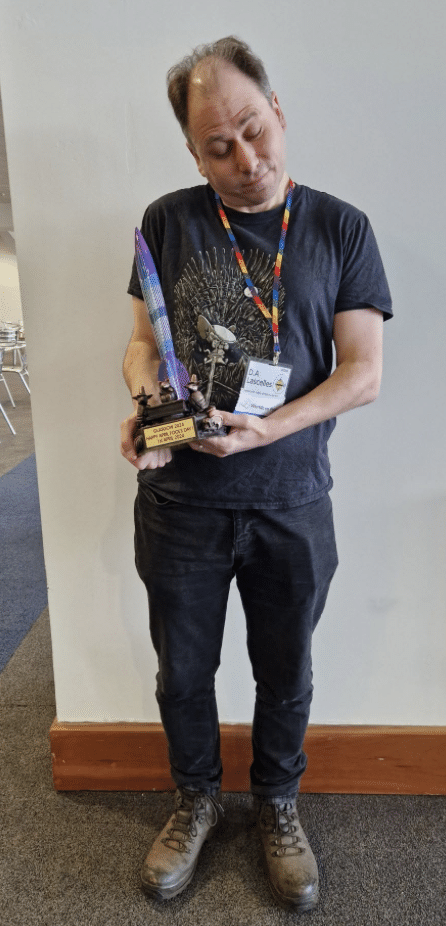 David Lascelles with an award