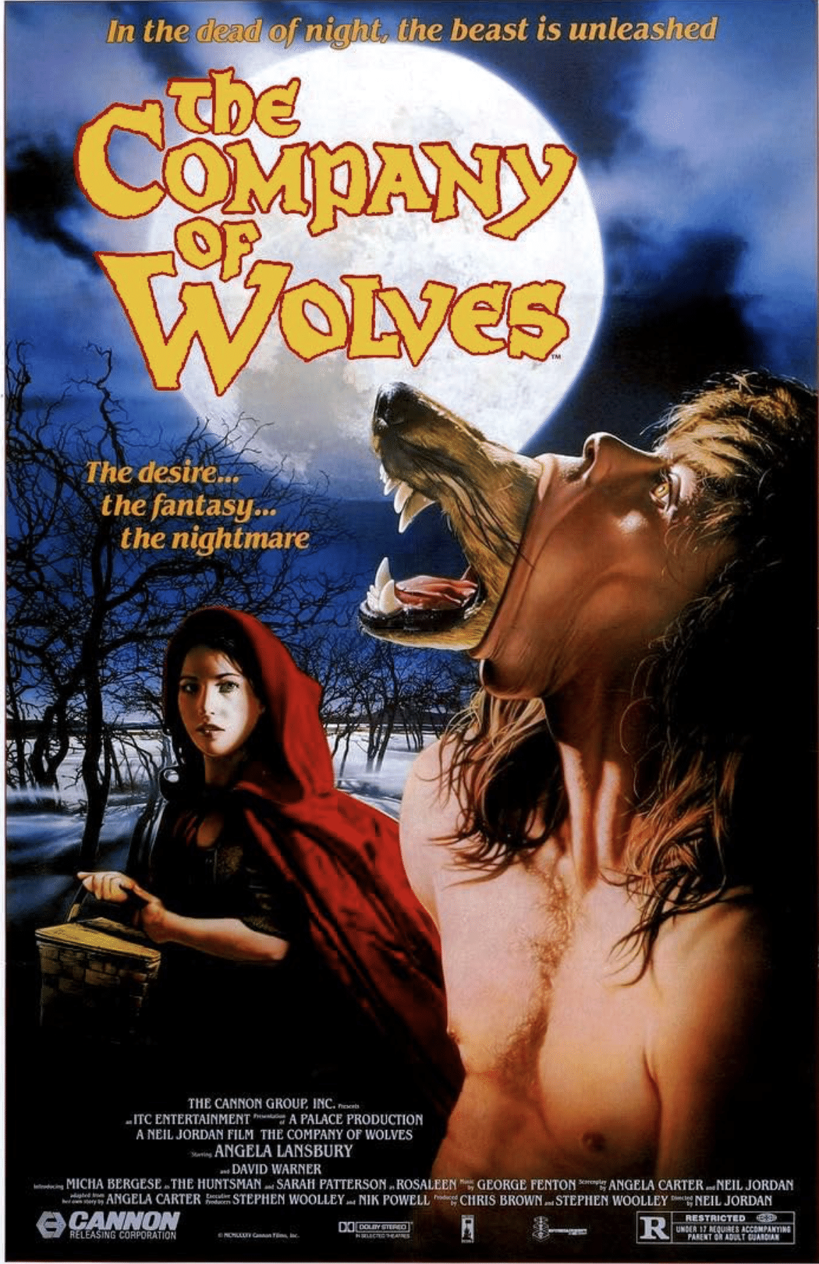 The poster for the film The Company of Wolves