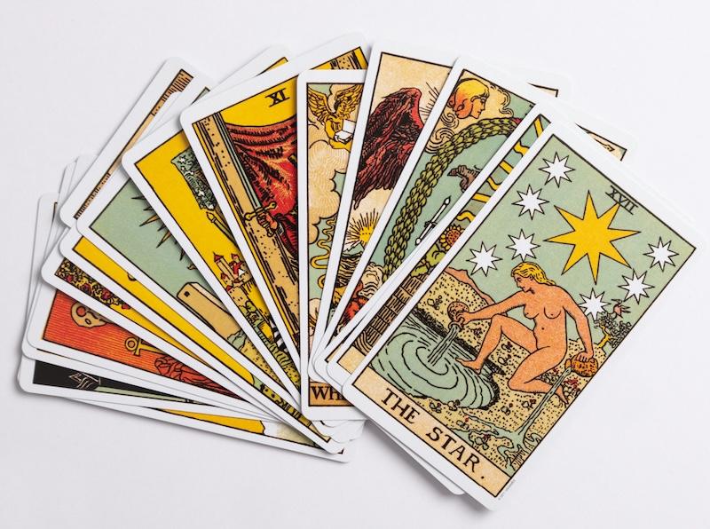 A selection of tarot cards from the Rider-Waite-Smith pack